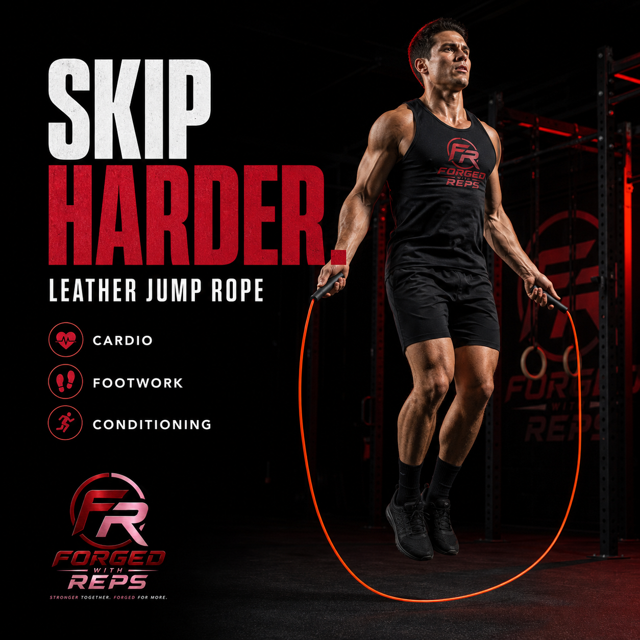Leather Jump Rope Weighted Handles promotional graphic