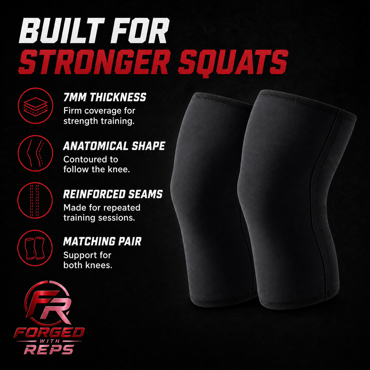 Knee Sleeves 7mm Pair - features