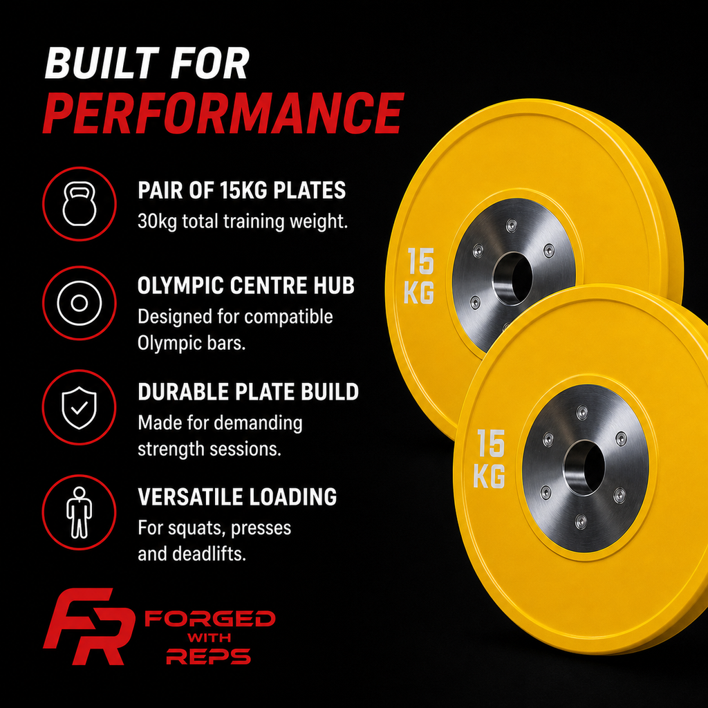 Olympic Bumper Plates 15kg Pair - features