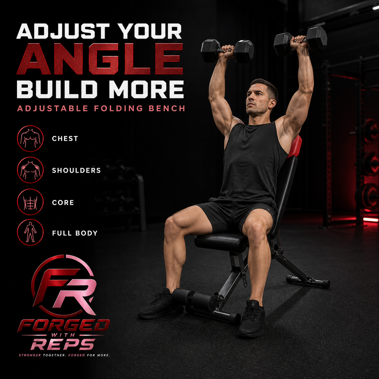 Adjustable Folding Bench - promotional graphic