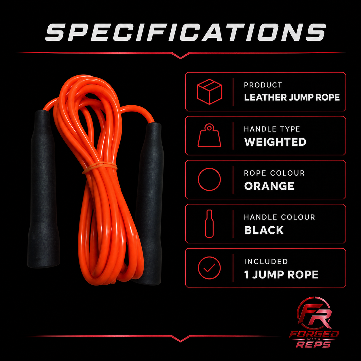Leather Jump Rope Weighted Handles specifications