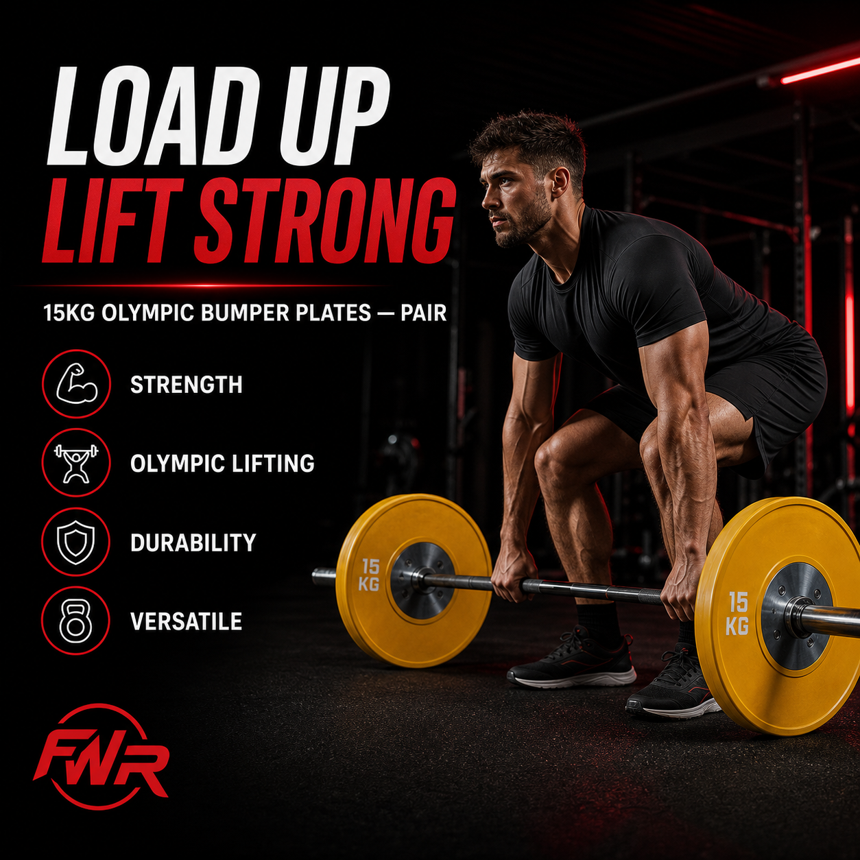 Olympic Bumper Plates 15kg Pair - promotional