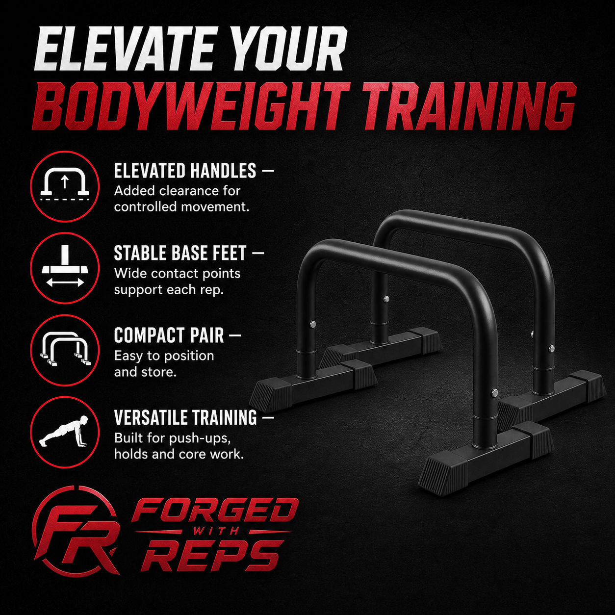 Push-Up Bars Mini Parallettes - features