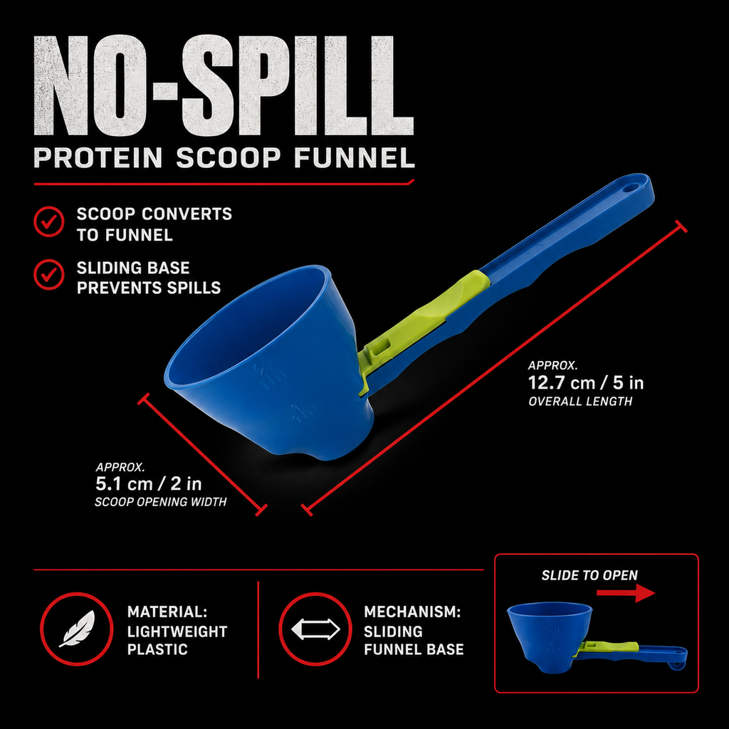 No-Spill Protein Scoop Funnel - specifications
