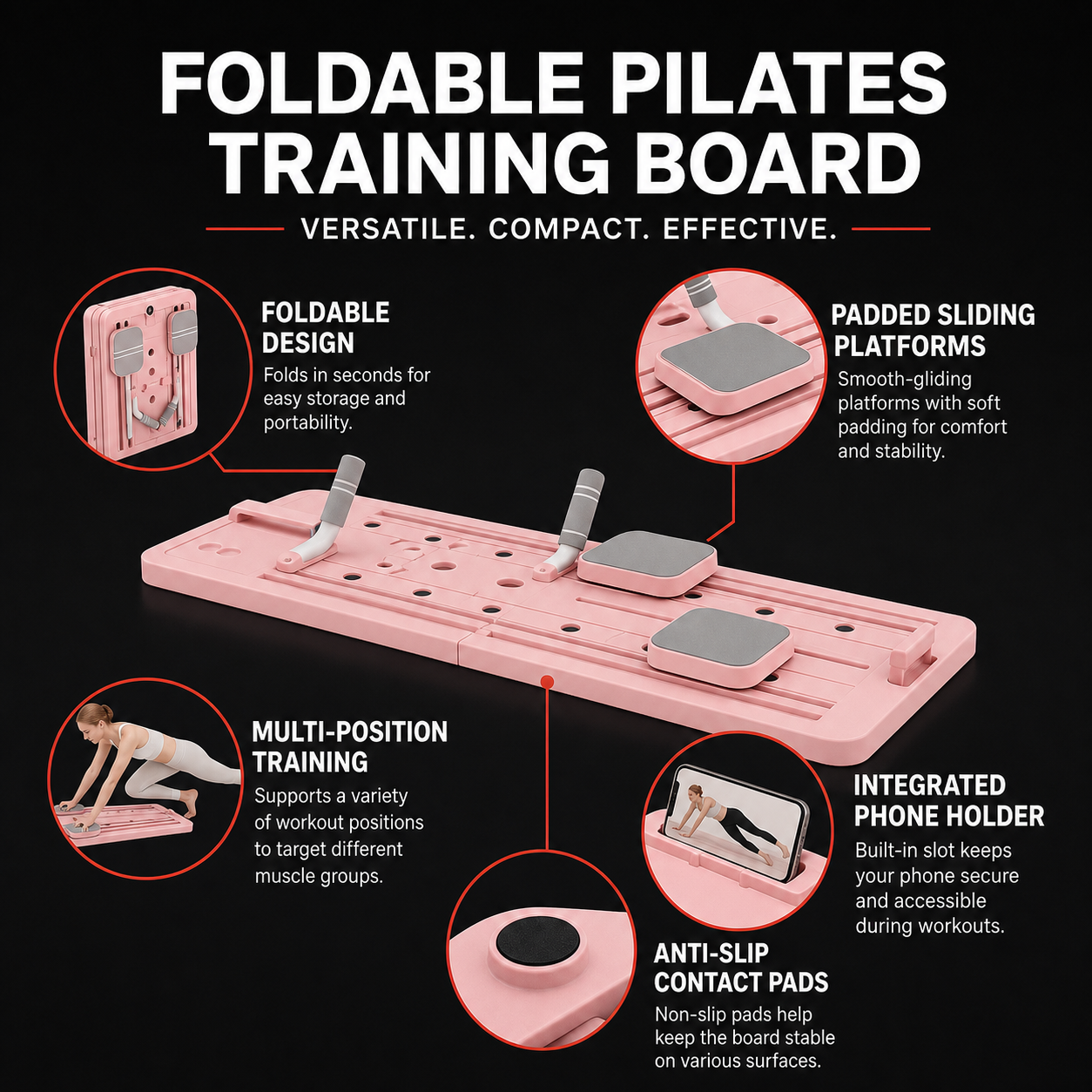 Foldable Pilates Training Board - features