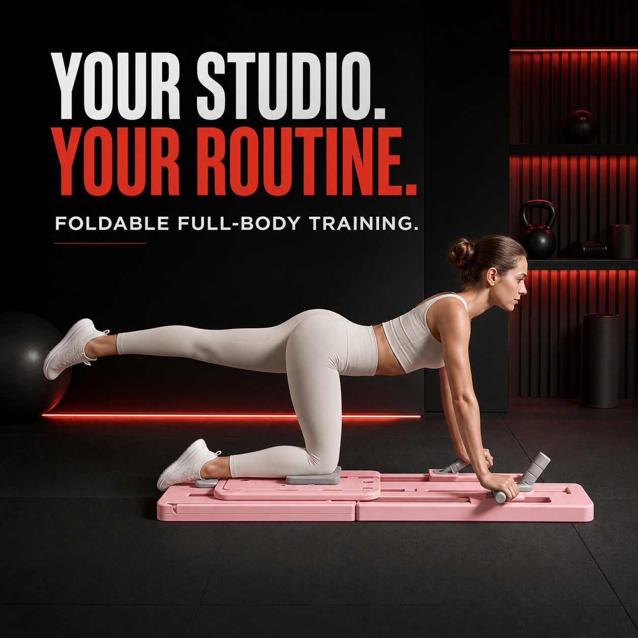 Foldable Pilates Training Board - promotional graphic