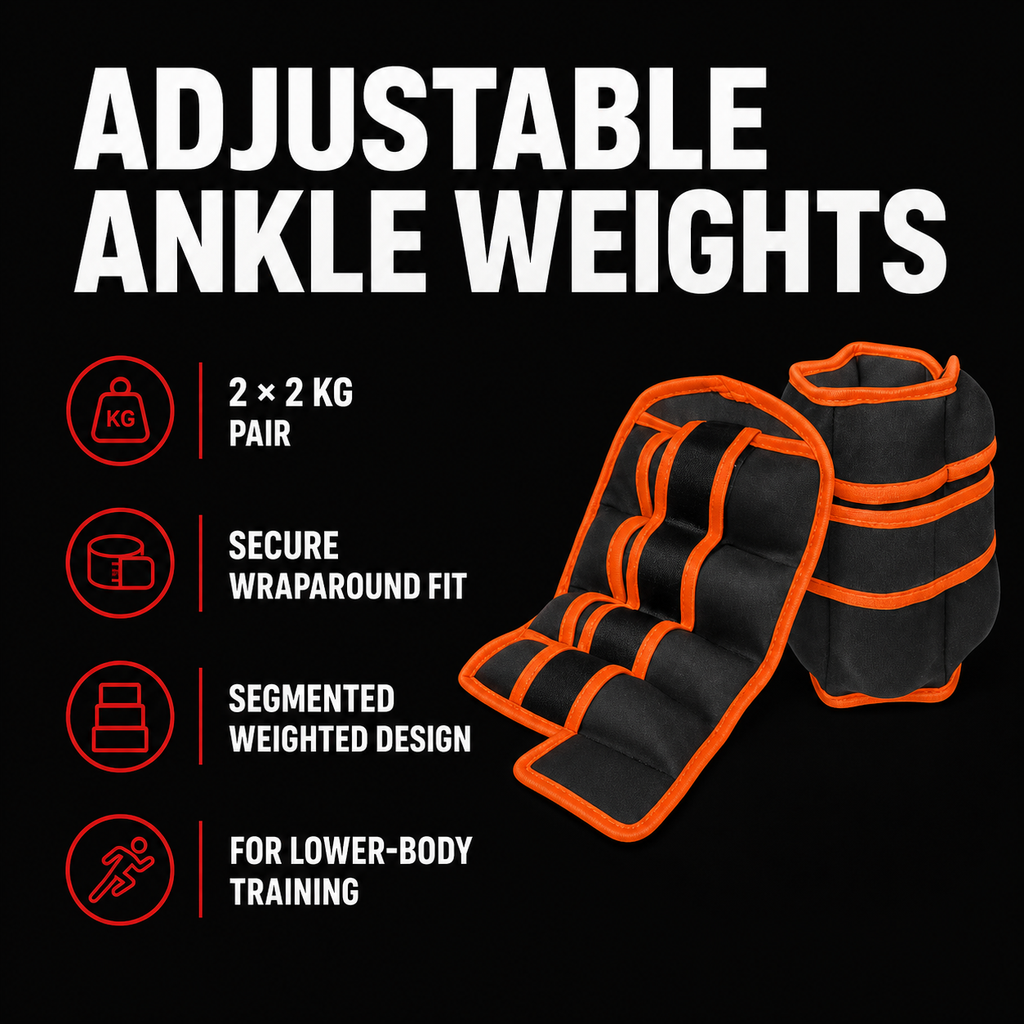 Adjustable Ankle Weights 2x2kg features