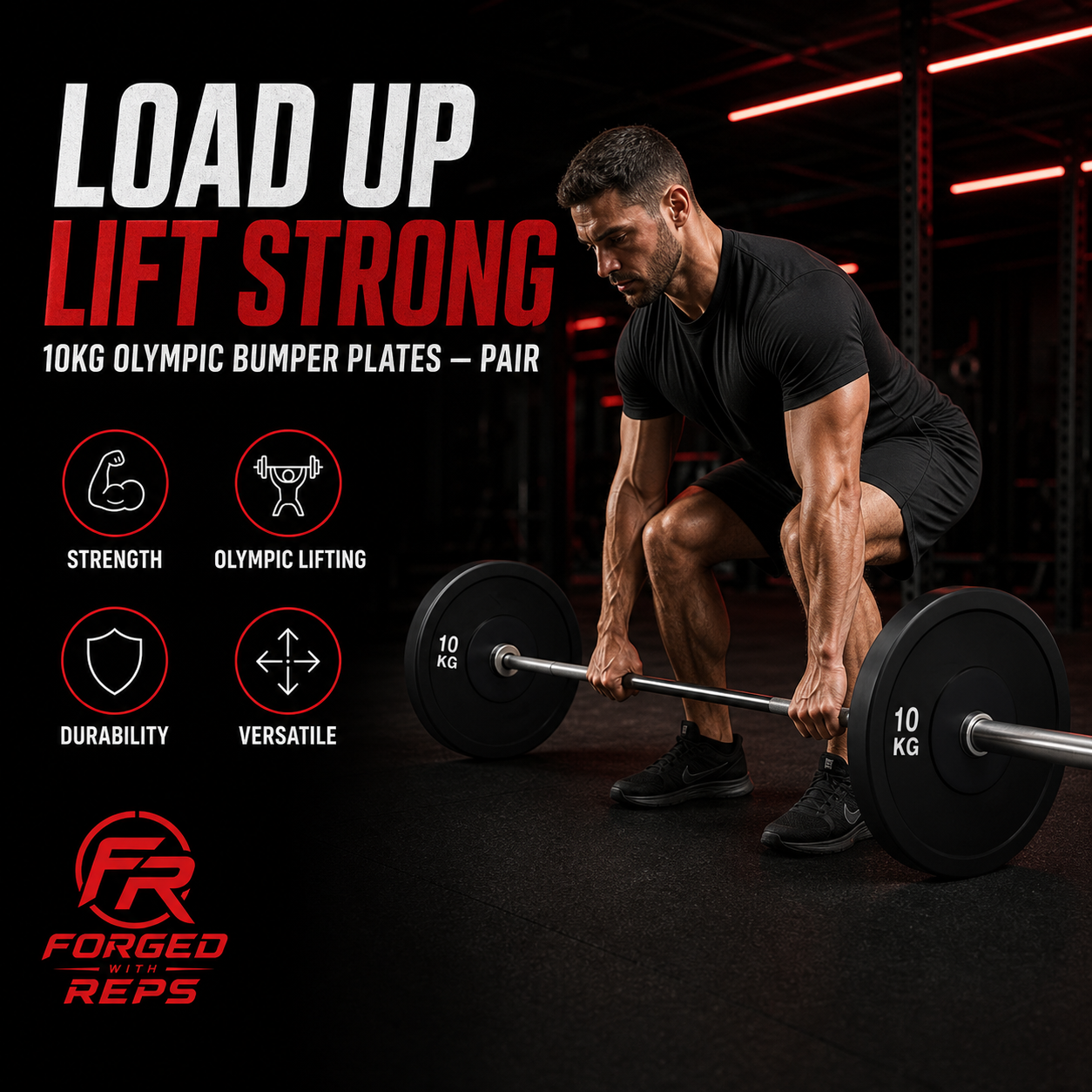 Olympic Bumper Plates 10kg Pair - promotional