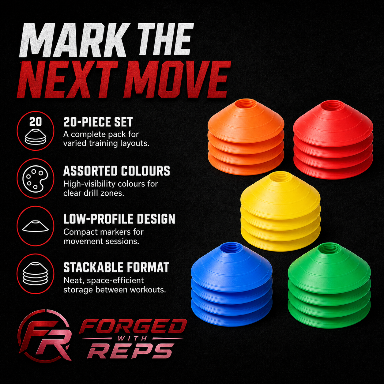 Training Marker Cones (20-Pack) - features