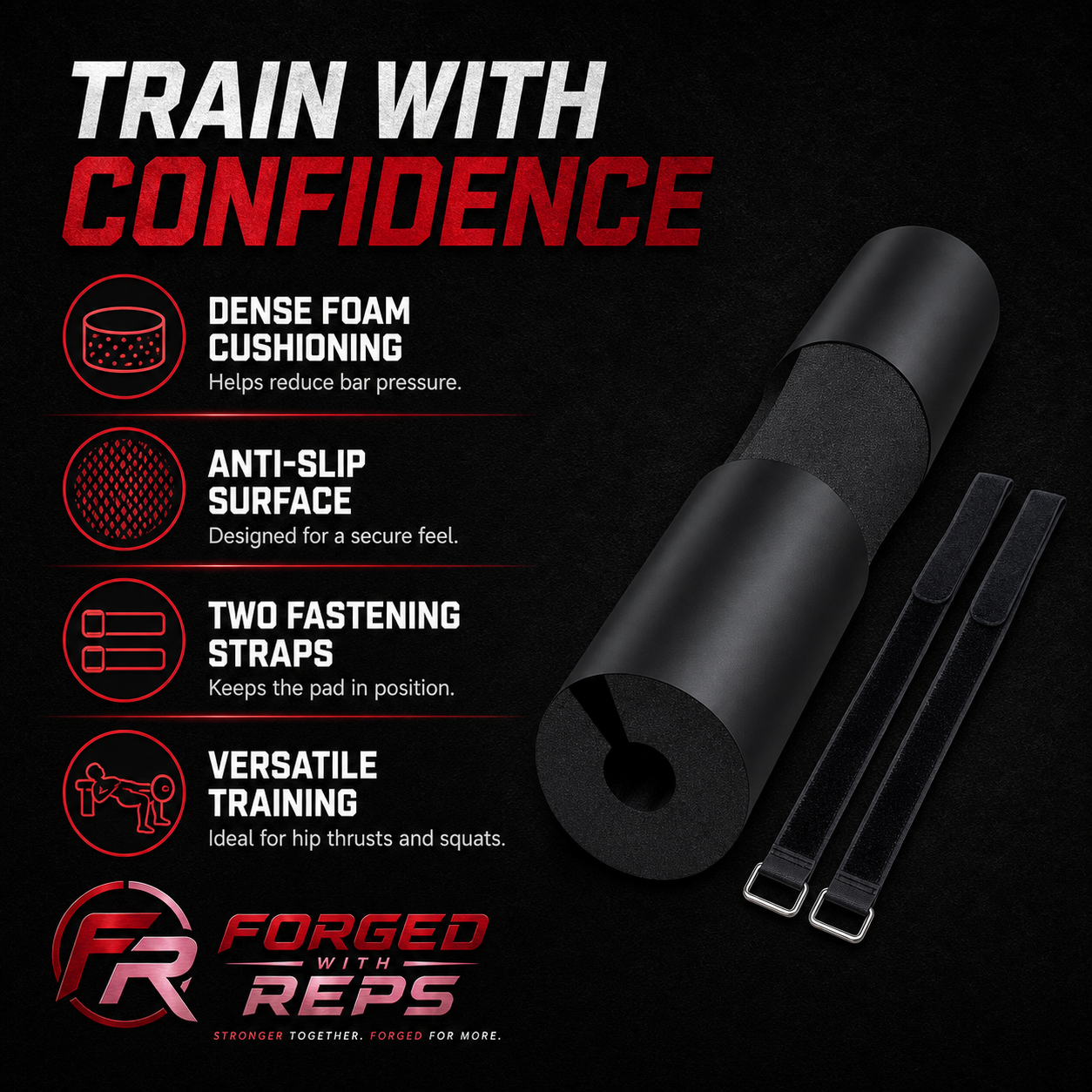 Barbell Hip Thrust Pad features