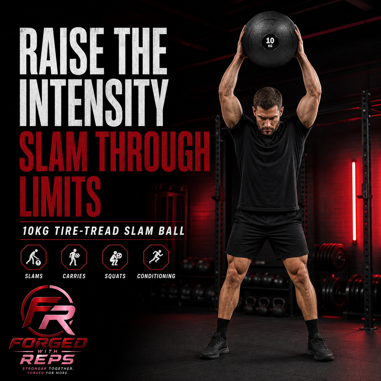 Slam Ball 10kg (Tire-Tread) - promotional graphic