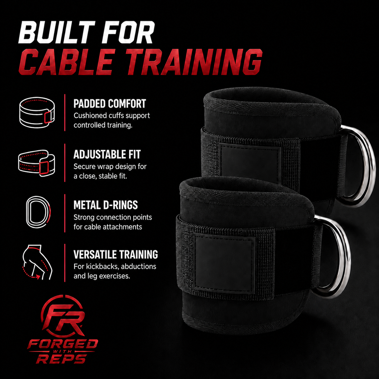 Ankle Straps for Cable Machines features