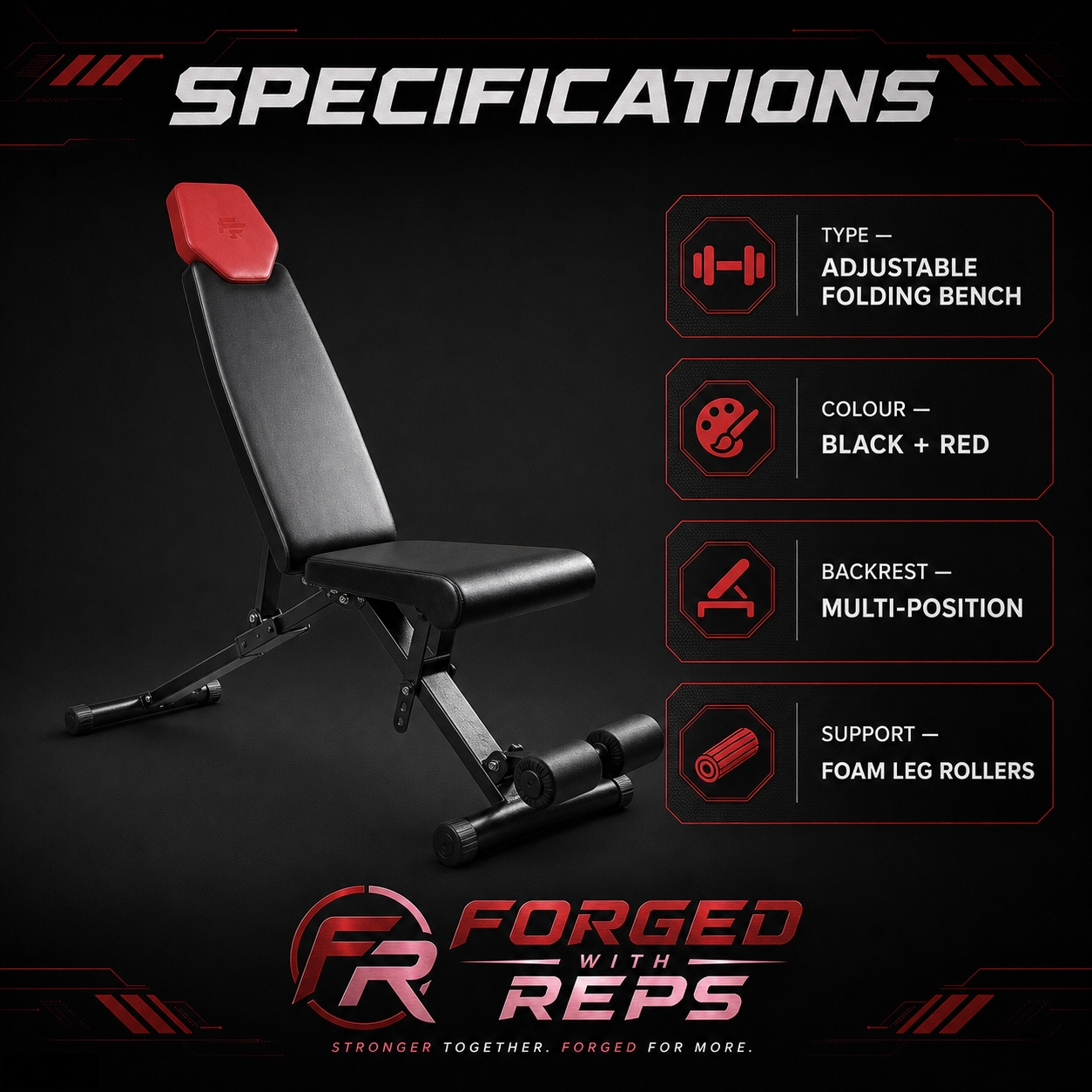 Adjustable Folding Bench - specifications