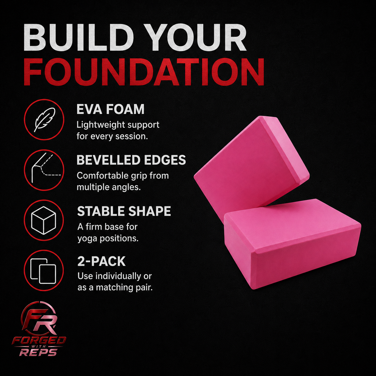 Yoga Blocks (EVA) 2-Pack - features