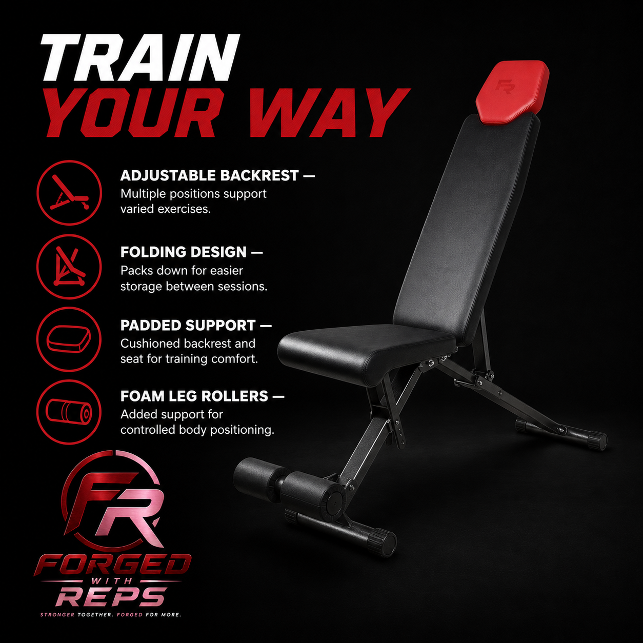 Adjustable Folding Bench - features