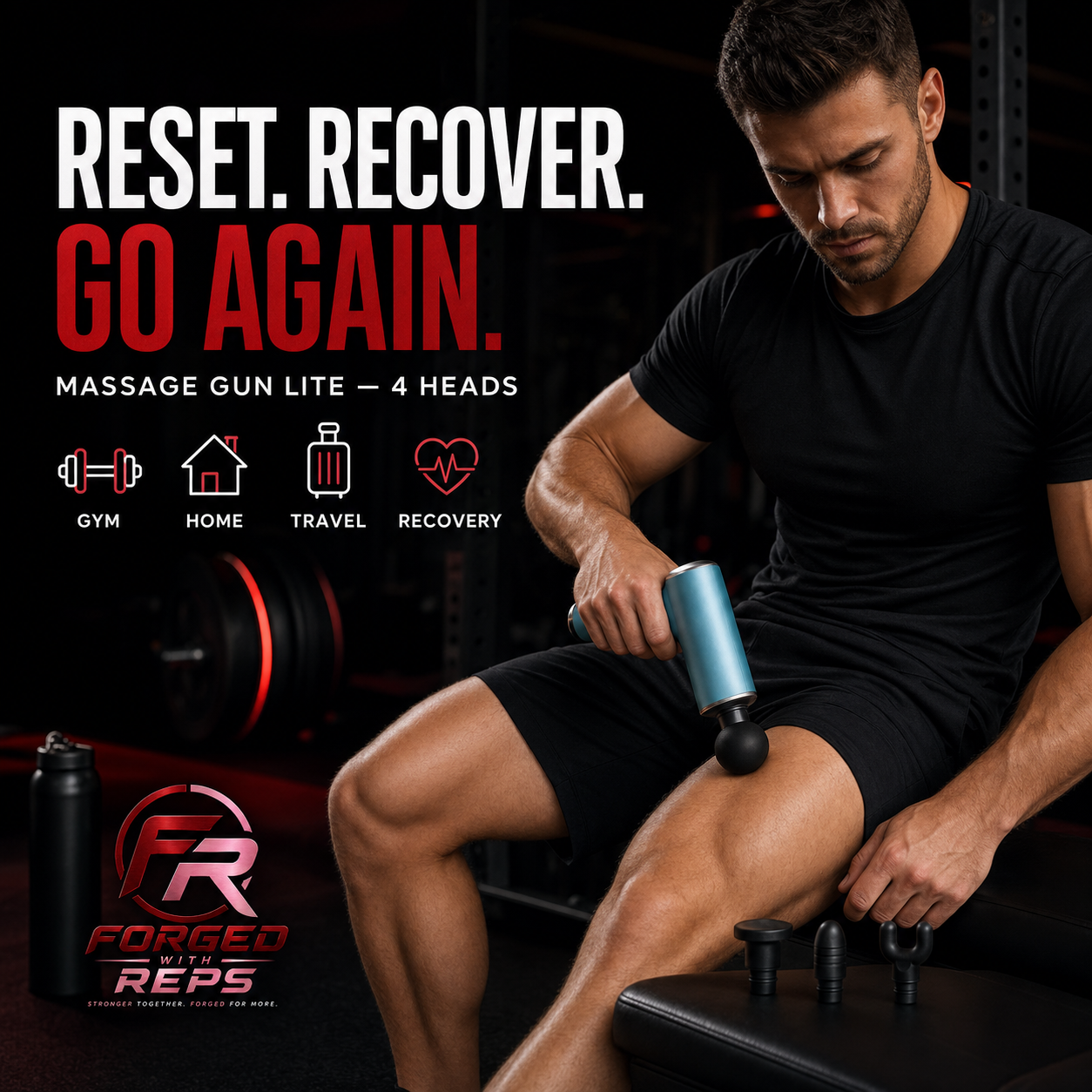 Massage Gun Lite (4 Heads) - promotional graphic